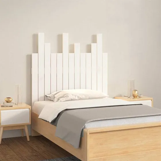 vidaXL sengegavl 82,5x3x80 cm massivt fyrretræ hvid