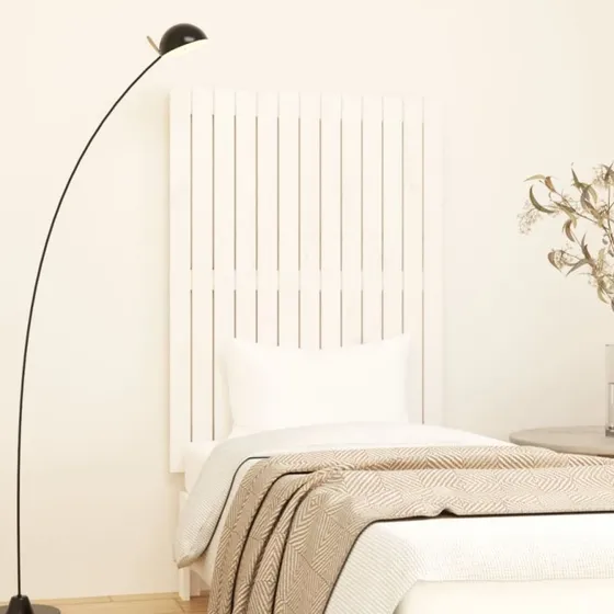 vidaXL sengegavl 82,5x3x110 cm massivt fyrretræ hvid