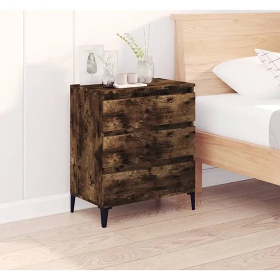 vidaXL skænk 60x35x70 cm – konstrueret træ, røget egetræsfarve