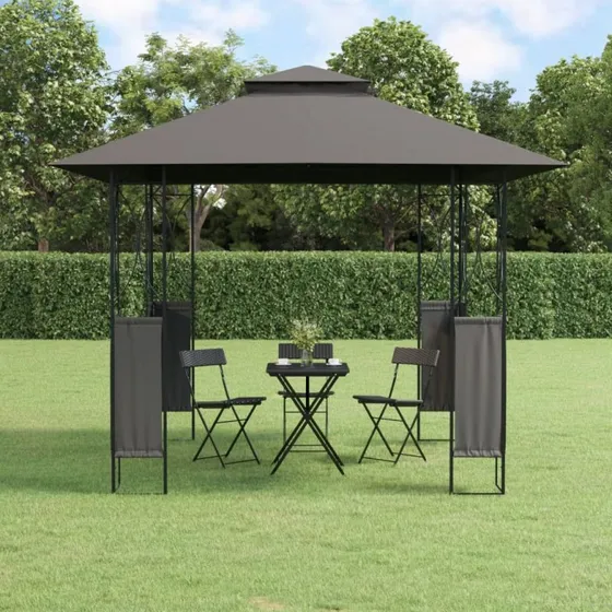 vidaXL Pavillon med tag 300x300x270 cm - Stl, Antracit