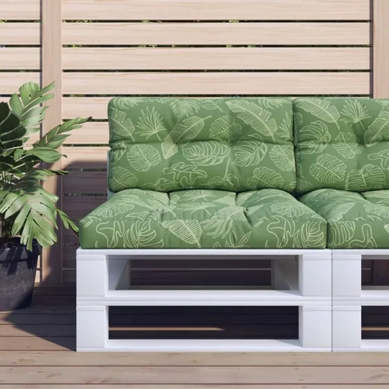 vidaXL pallehynde 70x40x12 cm stof bladmønster