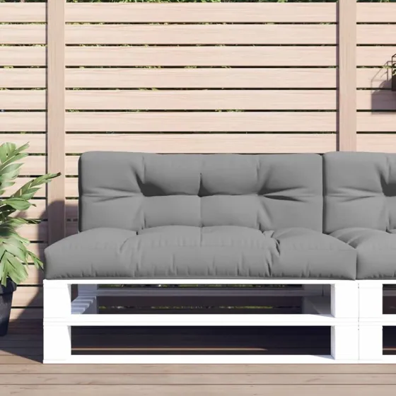 vidaXL pallehynde 120x40x12 cm grå (polyester)