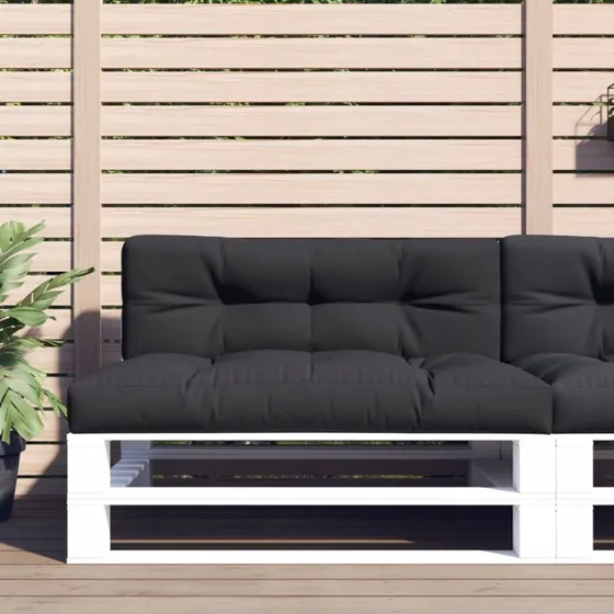 vidaXL pallehynde 120x40x12 cm polyester sort