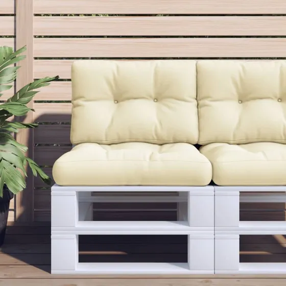 vidaXL pallehynder 2 stk. creme 50x50x12 cm