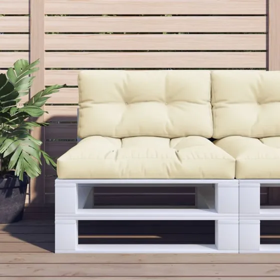 vidaXL pallehynder 2 stk. creme 80x80x12 cm