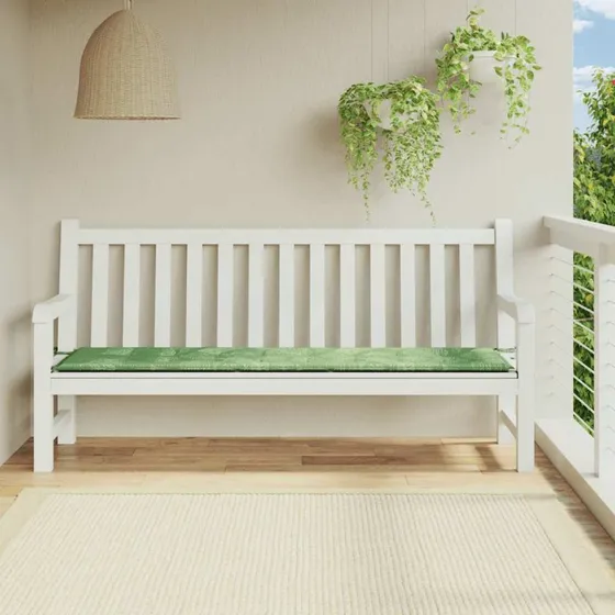 vidaXL hynde til havebænk 200x50x4 cm oxfordstof bladmønster