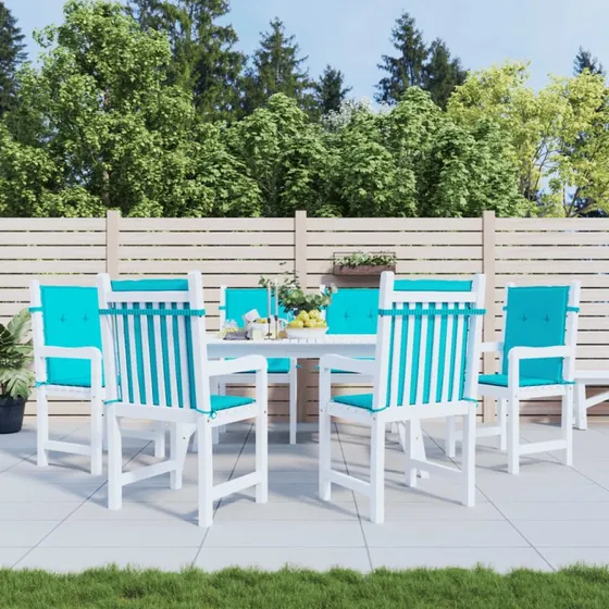 vidaXL stolehynder lav ryg 6 stk. turkis 100x50x4 cm