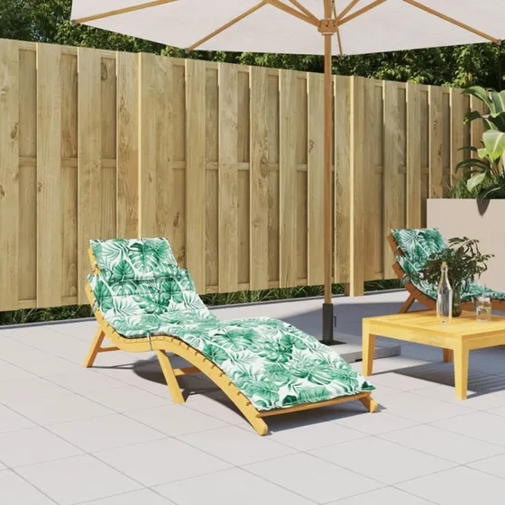 vidaXL hynde til liggestol Oxfordstof 186x58x3 cm - bladmønster