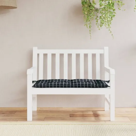 vidaXL hynde til havebænk 100x50x7 cm oxfordstof ternet sort