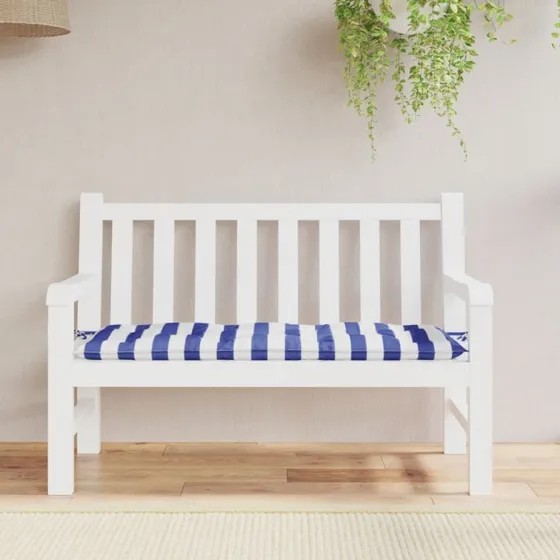 vidaXL hynde til havebænk 120x50x7 cm blå/hvid stribet