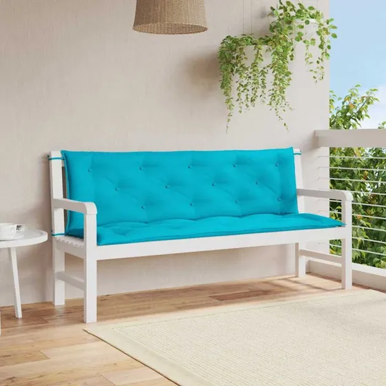 vidaXL hynder til havebænk 150x50x7 cm 2 stk. turkis