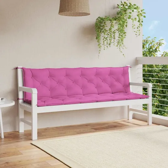 vidaXL hynder til havebænk 2 stk. 200x50x7 cm pink