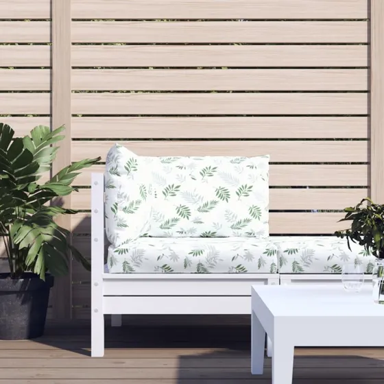 vidaXL Pallehynder 3 stk. Oxfordstof – Bladmønster (hvid/grøn)