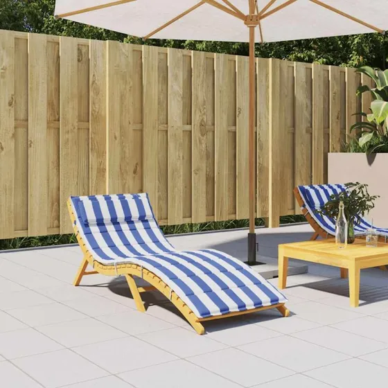 vidaXL hynde til liggestol 180×60×4 cm oxfordstof blå/hvid stribet