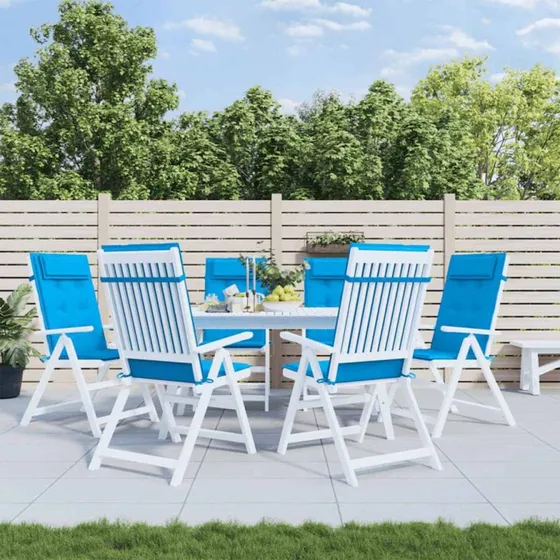 vidaXL 6 stk. stolehynder med høj ryg i oxfordstof, lyseblå