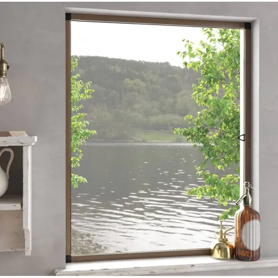 vidaXL insektnet til vinduer 100x120 cm brun