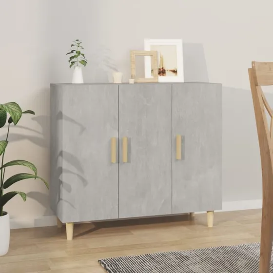 vidaXL skab 90x34x80 cm konstrueret træ, betongrå
