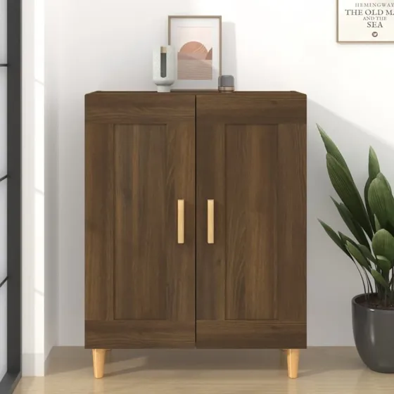 vidaXL skænk 69,5x34x90 cm konstrueret træ, brun eg
