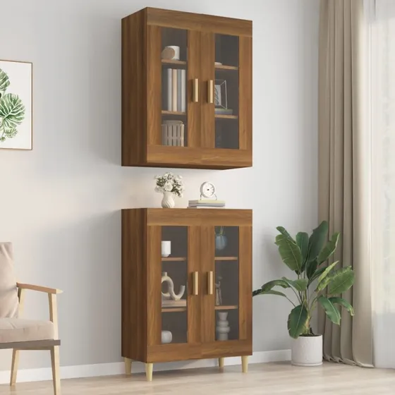 vidaXL vægskab 69,5x34x90 cm brun egetræsfarve