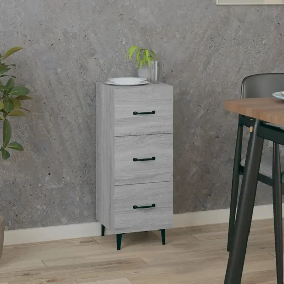 vidaXL skænk 34,5x34x90 cm grå Sonoma-eg