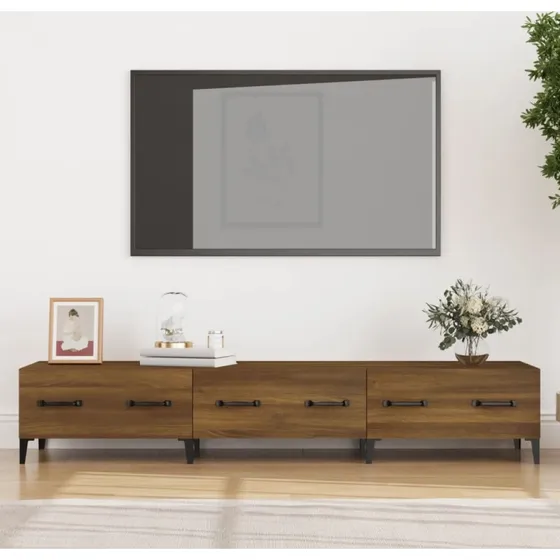 vidaXL TV-bord 150x34,5x30 cm konstrueret træ - brun eg