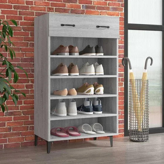 vidaXL skoreol 60x35x105 cm konstrueret træ, grå sonoma-eg