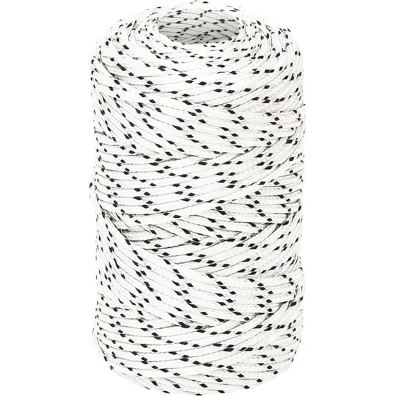 vidaXL flettet tovvrk 2 mm x 500 m polyester hvid