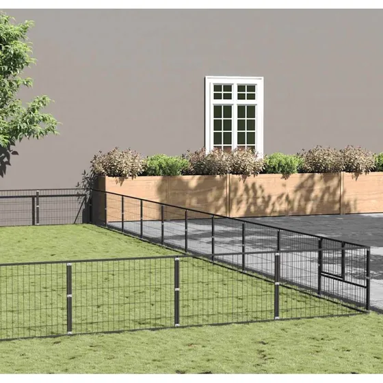 vidaXL hundelbegrd 100 m stl sort