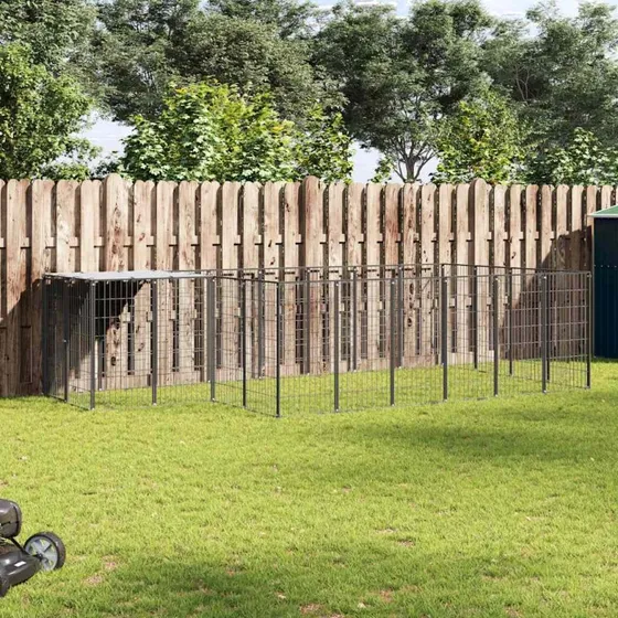 vidaXL hundelbegrd 8,47 m, sort stl