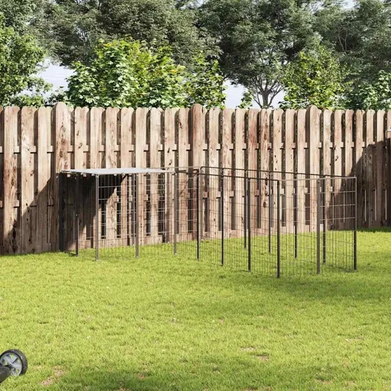 vidaXL hundelbegrd 8,47 m stl sort