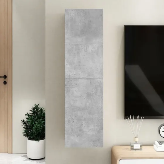vidaXL væghængt tv-bord 30,5×30×110 cm konstrueret træ, betongrå