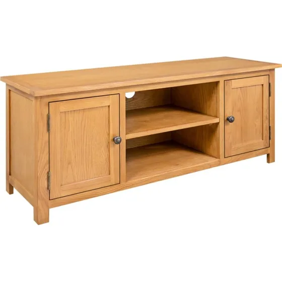 vidaXL tv-skab 110x35x44 cm i massivt egetræ