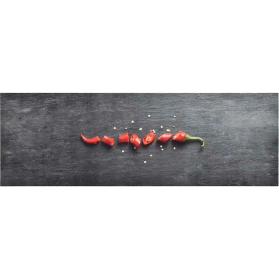 vidaXL køkkenmåtte 45x150 cm vaskbar chilitryk (peberfrugt)