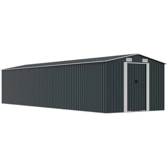 vidaXL haveskur 257x779x181 cm galvaniseret stl antracitgr