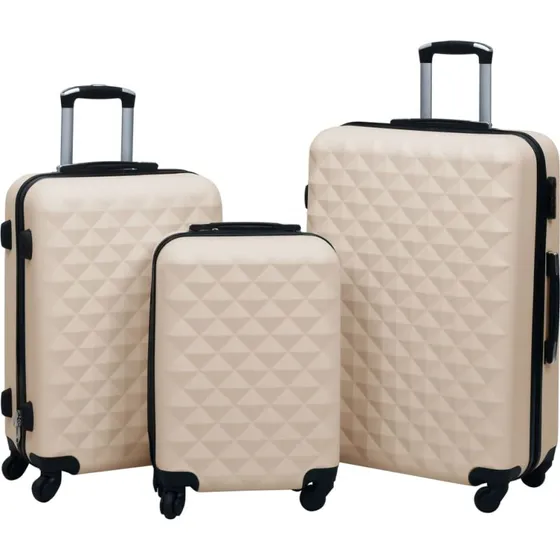 vidaXL kuffertst 3 dele hardcase ABS guldfarvet