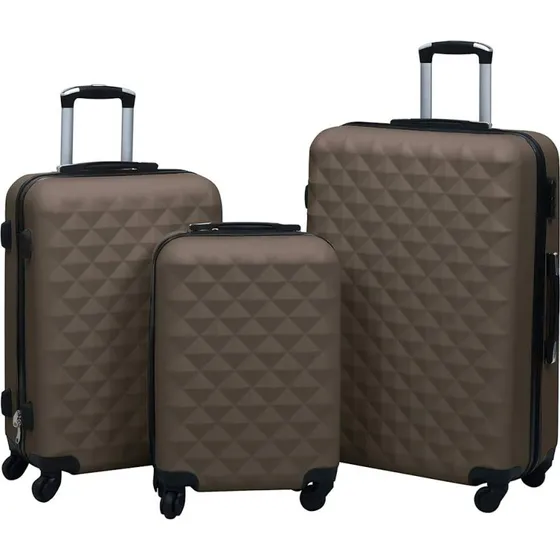 vidaXL kuffertst 3 stk. hardcase ABS, brun