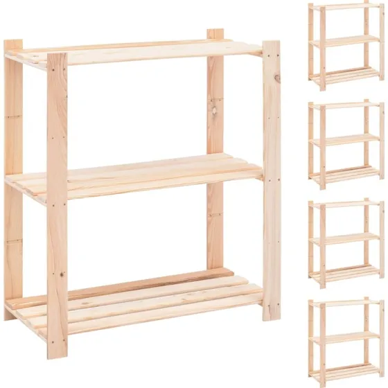 vidaXL reol 3-hylder fyrretræ 80x38x90 cm 150 kg