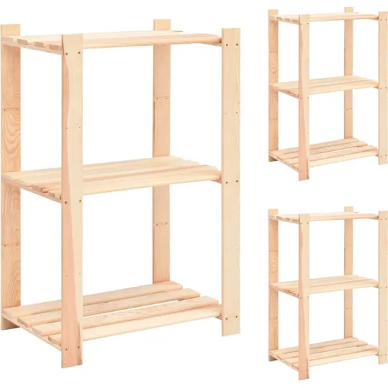 vidaXL reoler 3 stk. 3 hylder 60x38x90 cm massivt fyrretræ 150 kg