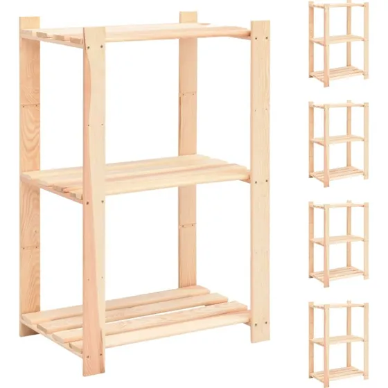 vidaXL reoler 5 stk. 3 hylder fyrretræ 60x38x90 cm (150 kg)
