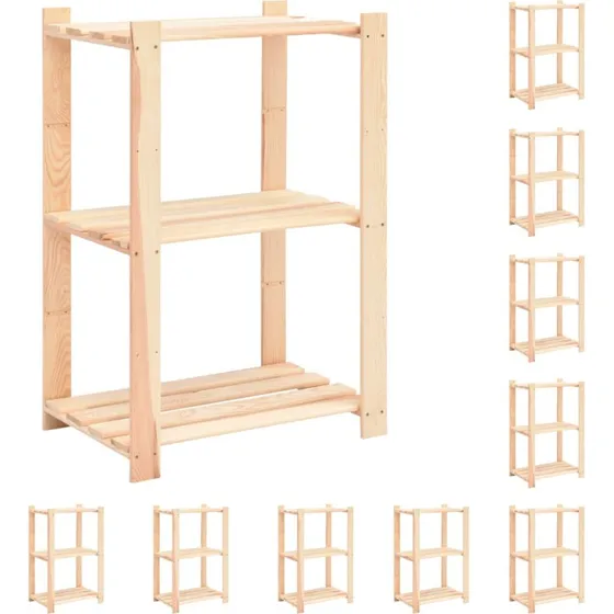 vidaXL 10x reol 3 hylder 60x38x90 cm massiv fyrretræ 150 kg