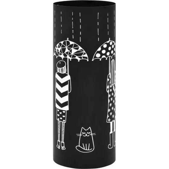 vidaXL paraplystativ i pulverlakeret stl, sort 18 x 48,5 cm