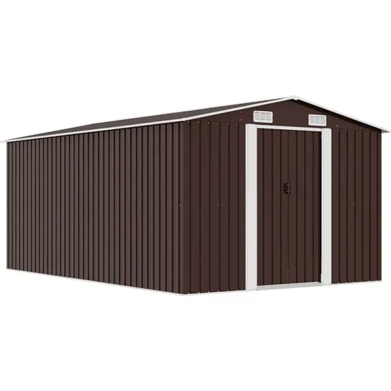 vidaXL haveskur metal brun 257x392x181 cm
