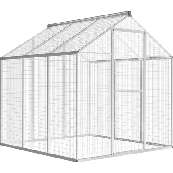 vidaXL udendrs voliere i aluminium 183x178x194 cm