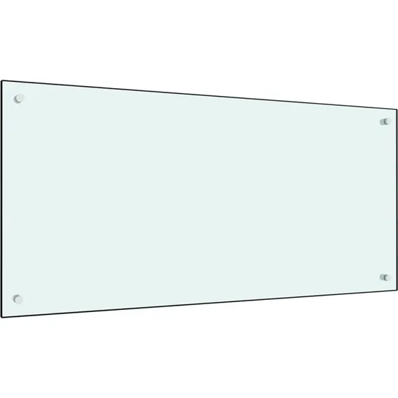 vidaXL stænkplade 100x50 cm hærdet glas, hvid