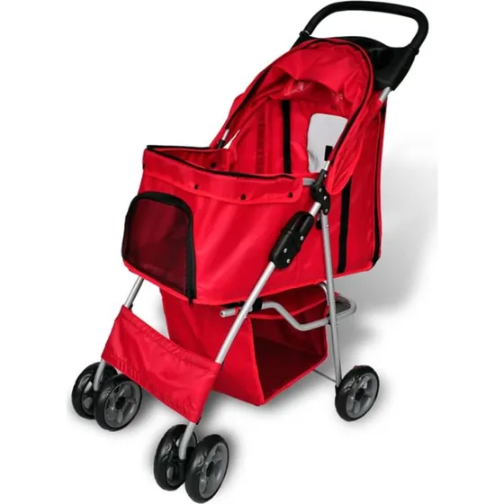 vidaXL hundeklapvogn rd - vandafvisende med lynls