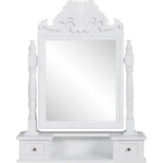 vidaXL toiletbord med firkantet vippespejl, MDF