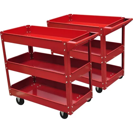 vidaXL 2-pak værktøjsvogne med 3 hylder (100 kg)