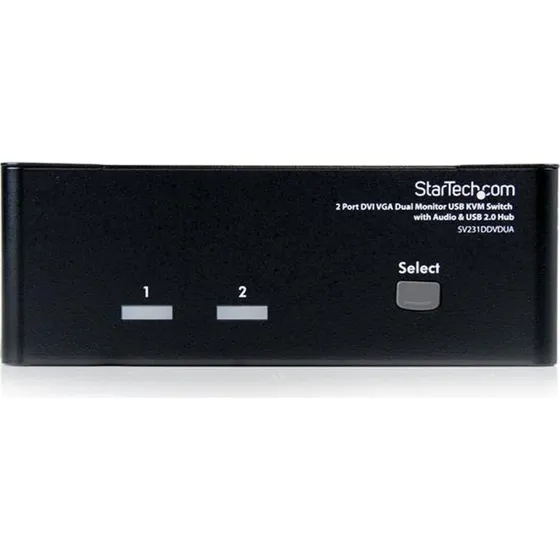 StarTech SV231DDVDUA 2-port KVM-switch (DVI/VGA, USB, lyd)