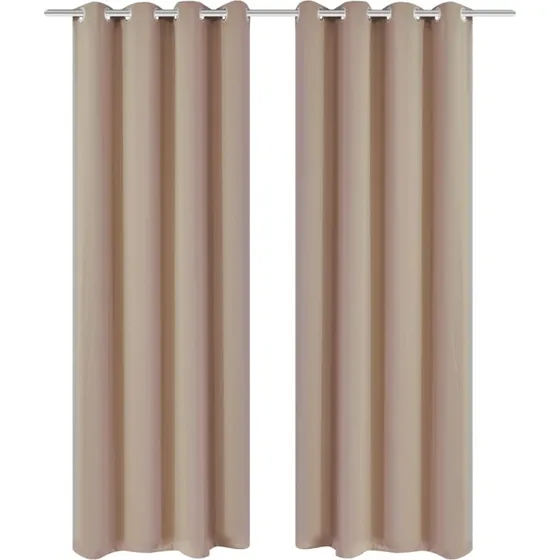 vidaXL mrklgningsgardiner 2 stk. 135x175 cm creme, metalringe