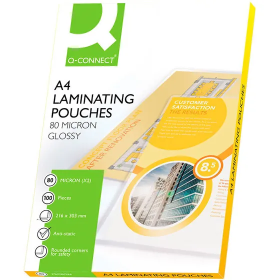 Q-connect Lamineringslommer A4 80 µm 100 stk.
